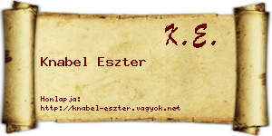 Knabel Eszter névjegykártya